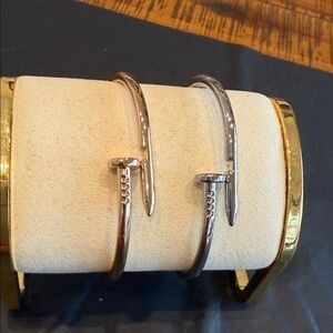 Silver / Gold Nail Design Bracelets
 Price for one piece